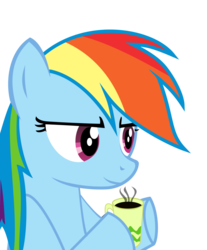 Size: 900x1086 | Tagged: safe, artist:jakobeks, rainbow dash, g4, coffee, simple background, sipping, transparent background, vector