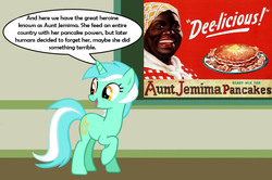 Size: 887x588 | Tagged: safe, lyra heartstrings, pony, unicorn, g4, aunt jemima, chalkboard, hilarious in hindsight, human studies101 with lyra