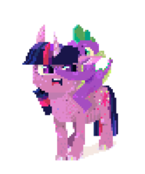 Size: 500x600 | Tagged: safe, artist:cutebrows, spike, twilight sparkle, g4, pixel art