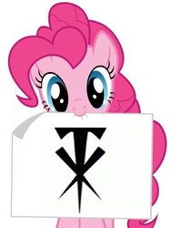Size: 541x681 | Tagged: safe, artist:mixermike622, edit, pinkie pie, g4, logo, note, the undertaker, wwe