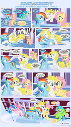 Size: 1225x2170 | Tagged: safe, artist:sorcerushorserus, fluttershy, rainbow dash, surprise, oc, pegasus, pony, comic:dash academy, g1, g4, braces, comic, female, filly, g1 to g4, generation leap, mare, younger