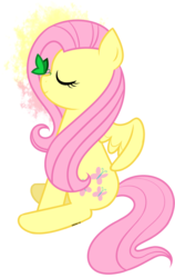 Size: 886x1406 | Tagged: safe, artist:funu, fluttershy, butterfly, g4, butterfly on nose, insect on nose, pixiv, simple background