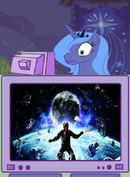 Size: 563x771 | Tagged: safe, princess luna, g4, brethren moons, dead space, dead space 3, exploitable meme, moon, spoiler, tv meme