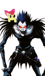 Size: 607x1023 | Tagged: safe, apple bloom, g4, cute, death note, ryuk, shinigami