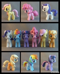 Size: 440x542 | Tagged: safe, artist:krowzivitch, applejack, fluttershy, pinkie pie, rainbow dash, rarity, twilight sparkle, g4, craft, female, filly, irl, mane six, photo, sculpture, toy