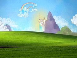 Size: 1600x1200 | Tagged: dead source, safe, artist:flukefoot, edit, bliss xp, canterlot, webcore, windows xp