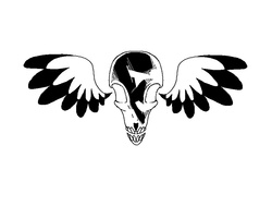 Size: 924x698 | Tagged: safe, artist:die-laughing, avenged sevenfold, band, music, parody, skull, technically pony related, wings