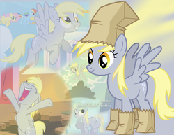 Size: 1564x1208 | Tagged: safe, artist:sailortrekkie92, screencap, derpy hooves, fluttershy, rainbow dash, pegasus, pony, g4, bags, cloud, female, mare, underp, vector, wallpaper