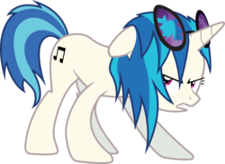 Size: 11689x8528 | Tagged: safe, artist:sdc2012, dj pon-3, vinyl scratch, pony, unicorn, g4, absurd resolution, angry, broken glasses, female, glasses, gritted teeth, mare, simple background, solo, transparent background