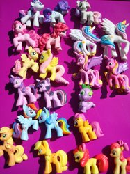 Size: 760x1014 | Tagged: safe, apple bloom, applejack, fluttershy, pinkie pie, princess cadance, princess celestia, rainbow dash, rarity, scootaloo, spike, sweetie belle, twilight sparkle, g4, comparison, phidal, toy