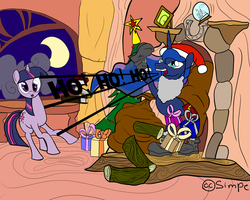 Size: 3668x2937 | Tagged: safe, artist:simpe94, princess luna, twilight sparkle, g4, christmas, santa claus