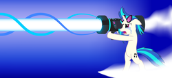 Size: 1280x584 | Tagged: safe, artist:sdc2012, dj pon-3, vinyl scratch, g4, bass cannon, cropped, crying, solo
