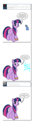 Size: 720x2592 | Tagged: safe, artist:dekomaru, twilight sparkle, oc, oc:nebula, tumblr:ask twixie, g4, teleportation, tumblr