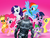 Size: 2000x1500 | Tagged: safe, artist:m1j, applejack, fluttershy, pinkie pie, rainbow dash, rarity, spike, twilight sparkle, g4, crysis, mane seven, mane six, maximum friendship