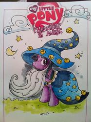 Size: 1024x1371 | Tagged: safe, artist:katie cook, star swirl the bearded, twilight sparkle, g4, costume