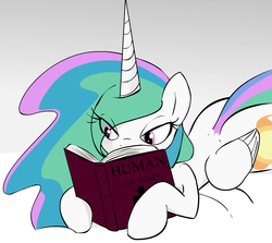 Size: 1239x1105 | Tagged: safe, artist:zev, princess celestia, alicorn, pony, g4, book, female, human fetish, mare, prone, reading, solo