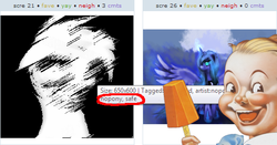 Size: 519x272 | Tagged: safe, princess luna, g4, exploitable meme, juxtaposition, juxtaposition win, none of you are safe, popsicle pete, seanbaby