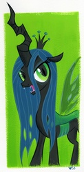Size: 537x1102 | Tagged: safe, artist:stephaniebuscema, queen chrysalis, changeling, changeling queen, g4, crown, female, jewelry, regalia, solo