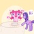 Size: 700x700 | Tagged: safe, artist:nyankamedon, pinkie pie, twilight sparkle, g4, cake, japanese, pixiv, table