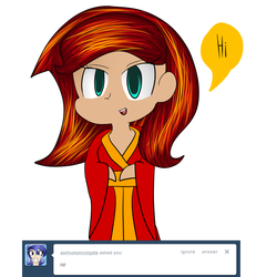 Size: 900x900 | Tagged: source needed, safe, sunset shimmer, human, ask human sunset shimmer, g4, ask, dialogue, humanized, solo focus