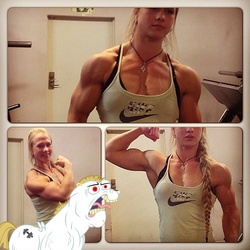 Size: 612x612 | Tagged: safe, bulk biceps, human, g4, irl, irl human, muscles, photo, sarah backman, vein