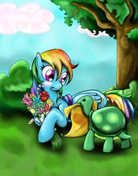 Size: 1024x1304 | Tagged: safe, artist:fyrloczek, rainbow dash, tank, g4, cute, dashabetes