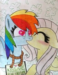 Size: 1024x1332 | Tagged: safe, artist:xquiizitgam3r, fluttershy, rainbow dash, pegasus, pony, g4, blushing, duo, female, heart eyes, kiss on the lips, kiss request, kissing, lesbian, mare, ship:flutterdash, shipping, spread wings, wingboner, wingding eyes, wings