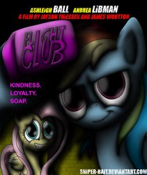 Size: 821x973 | Tagged: safe, artist:sniper-bait, fluttershy, rainbow dash, g4, fight club, movie poster, parody