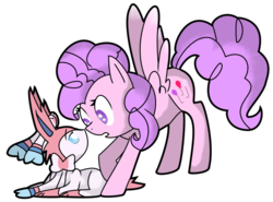 Size: 1024x758 | Tagged: safe, oc, pegasus, pony, sylveon, crossover, female, mare, pokémon, pokémon x and y, simple background, transparent background