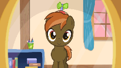 Size: 640x360 | Tagged: safe, artist:jan, button mash, earth pony, pony, button's adventures, g4, animated, colt, hat, high score, i can't believe it's not hasbro studios, male, propeller hat