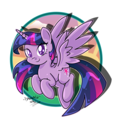 Size: 2290x2500 | Tagged: safe, artist:danmakuman, twilight sparkle, alicorn, pony, g4, female, mare, simple background, smiling, solo, transparent background, twilight sparkle (alicorn)