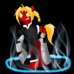 Size: 2048x2048 | Tagged: safe, artist:asinglepetal, edward elric, fullmetal alchemist, ponified