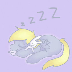 Size: 1000x1000 | Tagged: safe, artist:robynne, derpy hooves, rabbit, g4, female, filly, plushie, sleeping