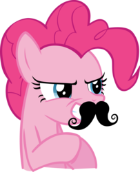 Size: 8000x9871 | Tagged: safe, artist:bork88, pinkie pie, earth pony, pony, g4, spike at your service, absurd resolution, female, moustache, plotting, simple background, solo, transparent background, vector