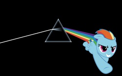 Size: 2880x1800 | Tagged: safe, artist:resistance-of-faith, rainbow dash, pegasus, pony, g4, album cover, artifact, dash side of the moon, female, flying, hipgnosis, mare, pink floyd, ponified, ponified album cover, solo, sonic rainboom, the dark side of the moon