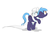 Size: 600x399 | Tagged: safe, artist:celerypony, oc, oc only, oc:celery, pegasus, pony, unicorn, hair physics, hug