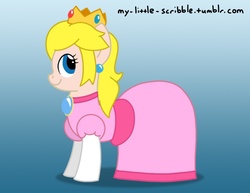 Size: 792x612 | Tagged: safe, artist:scribble, 30 minute art challenge, clothes, dress, nintendo, ponified, princess peach, puffy sleeves, super mario bros.