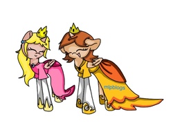 Size: 1024x768 | Tagged: safe, artist:mlpblogs, pegasus, pony, 30 minute art challenge, nintendo, ponified, princess, princess daisy, princess peach, super mario bros., super mario land