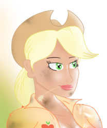 Size: 1080x1296 | Tagged: safe, artist:edvedd, applejack, human, g4, humanized, sweat