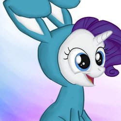 Size: 500x500 | Tagged: artist needed, safe, rarity, g4, bunny costume, clothes, filly