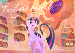 Size: 2000x1414 | Tagged: safe, artist:ino, twilight sparkle, pony, g4, female, golden oaks library, pixiv, smiling, solo