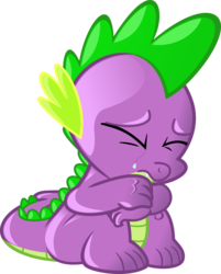 Size: 4000x4973 | Tagged: safe, artist:blackgryph0n, spike, dragon, g4, absurd resolution, crying, eyes closed, male, sad, simple background, sitting, solo, transparent background, vector