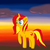 Size: 2000x2000 | Tagged: safe, artist:verminshy, sunset shimmer, pony, unicorn, g4, female, raised hoof, solo, sunset, sunshine shimmer