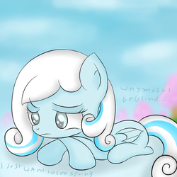 Size: 1200x1200 | Tagged: safe, artist:freefraq, oc, oc only, oc:snowdrop, pegasus, pony, pegasus oc, sad