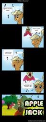 Size: 1200x3113 | Tagged: safe, artist:bednarowski, apple bloom, applejack, earth pony, pony, g4, comic, silly, silly pony