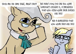 Size: 500x360 | Tagged: safe, artist:owlor, derpy hooves, mayor mare, pegasus, pony, from the desk of mayor mare, g4, female, glasses, mare