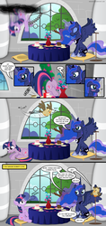 Size: 1000x2114 | Tagged: safe, artist:nimaru, owlowiscious, princess luna, twilight sparkle, g4, comic