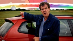 Size: 944x531 | Tagged: safe, edit, derpy hooves, human, g4, atomic rainboom, bmw, car, jeremy clarkson, top gear