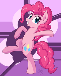 Size: 1576x1963 | Tagged: safe, artist:php92, pinkie pie, earth pony, pony, g4, bipedal, female, looking at you, mare, smiling, solo