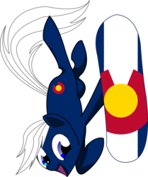 Size: 1016x1214 | Tagged: safe, artist:ninertprime, colorado, mascot, mile high, simple background, snowboarding, solo, transparent background